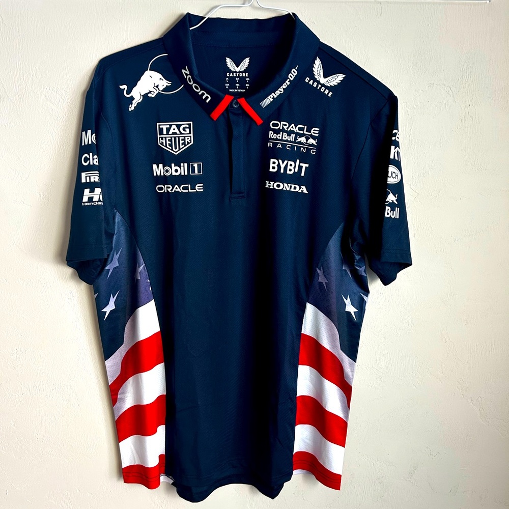 Men's Formula One Red Bull Max Verstappen team USA polo